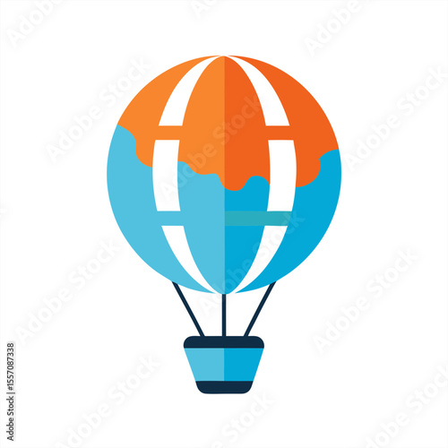 Creative Globe Style Hot Air Balloon Vector on Transparent Background for Web and Graphic Design