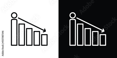 Attrition icon vector graphics in strokes