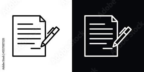 Agreement icon vector graphics in strokes