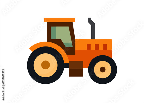 Farm Equipment Tractor Clip Art on Transparent Background for Web and Graphic Design