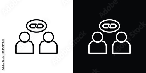 Affiliate link icon vector graphics in strokes