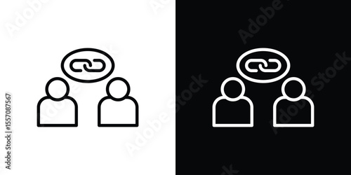 Affiliate link icon vector graphics in strokes