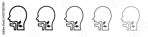Sore throat icon vector outline symbol or illustration