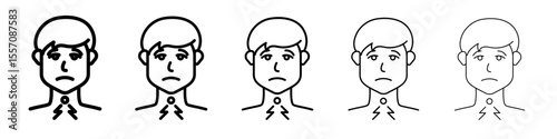 Sore throat icon vector outline symbol or illustration
