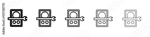 speaker repair icon vector outline symbol or illustration