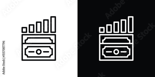 capital gain icon vector graphics in strokes
