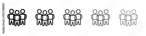 Squad icon vector outline symbol or illustration