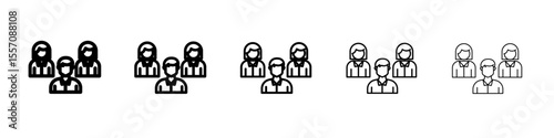 Squad icon vector outline symbol or illustration