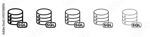 SQL server icon vector outline symbol or illustration
