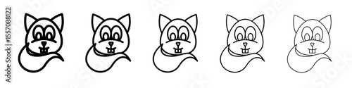 squirrel icon vector outline symbol or illustration