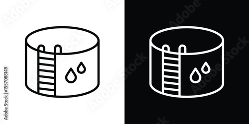 Water tank icon vector graphics in strokes