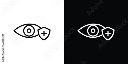 Vision insurance icon vector graphics in strokes