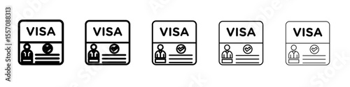 Start up visa icon vector outline symbol or illustration