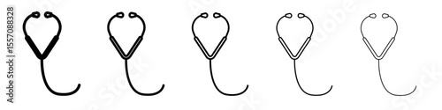 stethoscope icon vector outline symbol or illustration