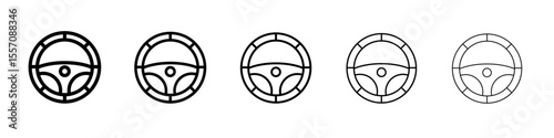 Steering wheel icon vector outline symbol or illustration