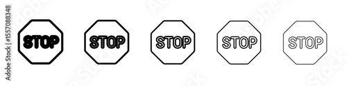 stop icon vector outline symbol or illustration