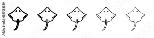 Stingray icon vector outline symbol or illustration