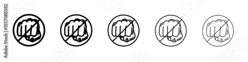 Stop violence icon vector outline symbol or illustration