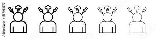 Stress icon vector outline symbol or illustration