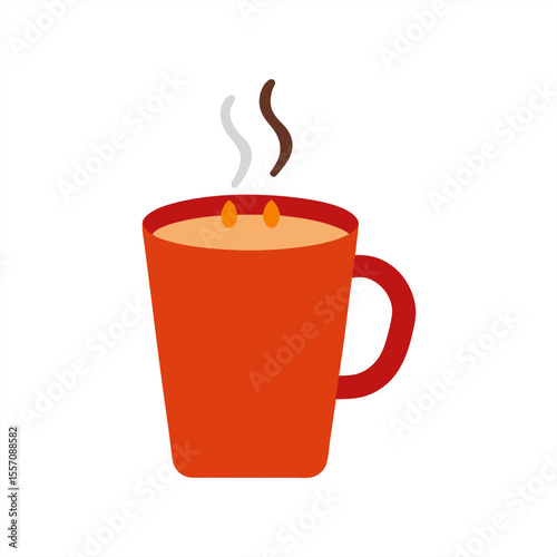 Hot Beverage Cup Illustration in Vector Style on Transparent Background for Web and Graphic Design