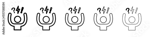 Stress icon vector outline symbol or illustration