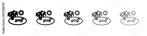 Summer holiday icon vector outline symbol or illustration