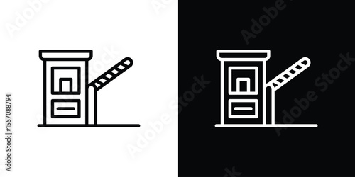 Toll road icon vector graphics in strokes