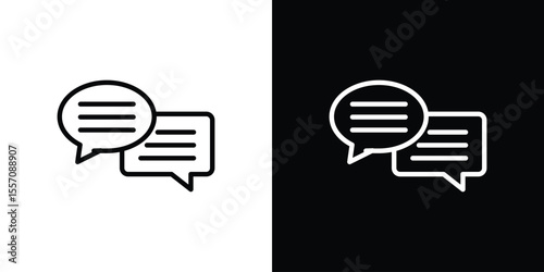 Text chat icon vector graphics in strokes