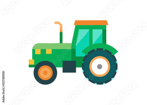 Tractor Machine Illustration for Agriculture on White Background for Web and Graphic Design