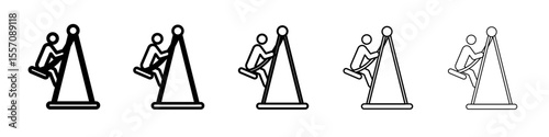 swing icon vector outline symbol or illustration