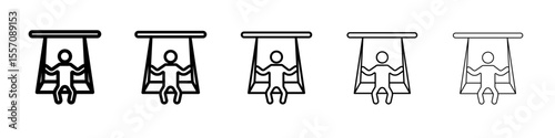 swing icon vector outline symbol or illustration
