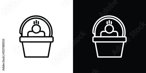 Solarium icon vector graphics in strokes
