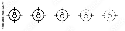 target locked icon vector outline symbol or illustration