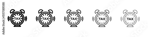 Tax reminder icon vector outline symbol or illustration