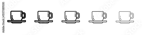 tea cup icon vector outline symbol or illustration