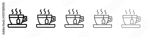 tea icon vector outline symbol or illustration