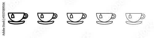 tea icon vector outline symbol or illustration