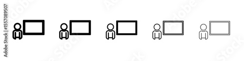 teacher icon vector outline symbol or illustration