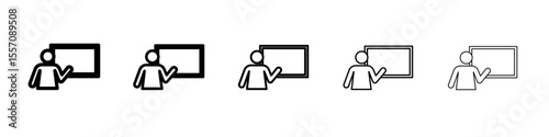 teacher icon vector outline symbol or illustration