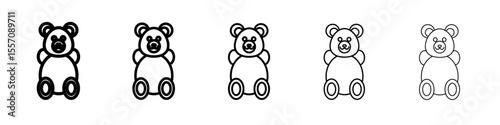 Teddy bear icon vector outline symbol or illustration