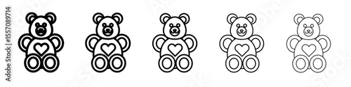Teddy bear icon vector outline symbol or illustration