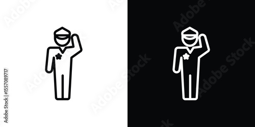 Salute icon vector graphics in strokes