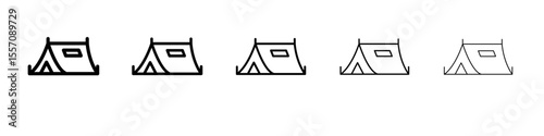 Tent icon vector outline symbol or illustration