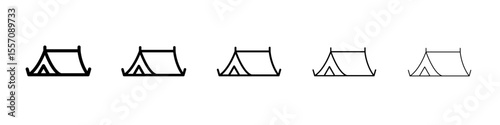Tent icon vector outline symbol or illustration