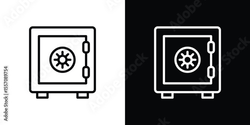 Safe icon vector graphics in strokes