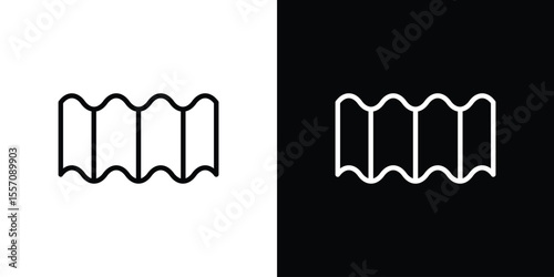 Roof tile icon vector graphics in strokes