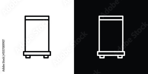 Roll up banners icon vector graphics in strokes