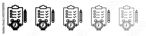 testing time icon vector outline symbol or illustration