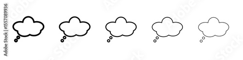 Think bubble icon vector outline symbol or illustration