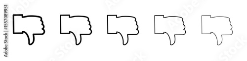 thumbs down icon vector outline symbol or illustration